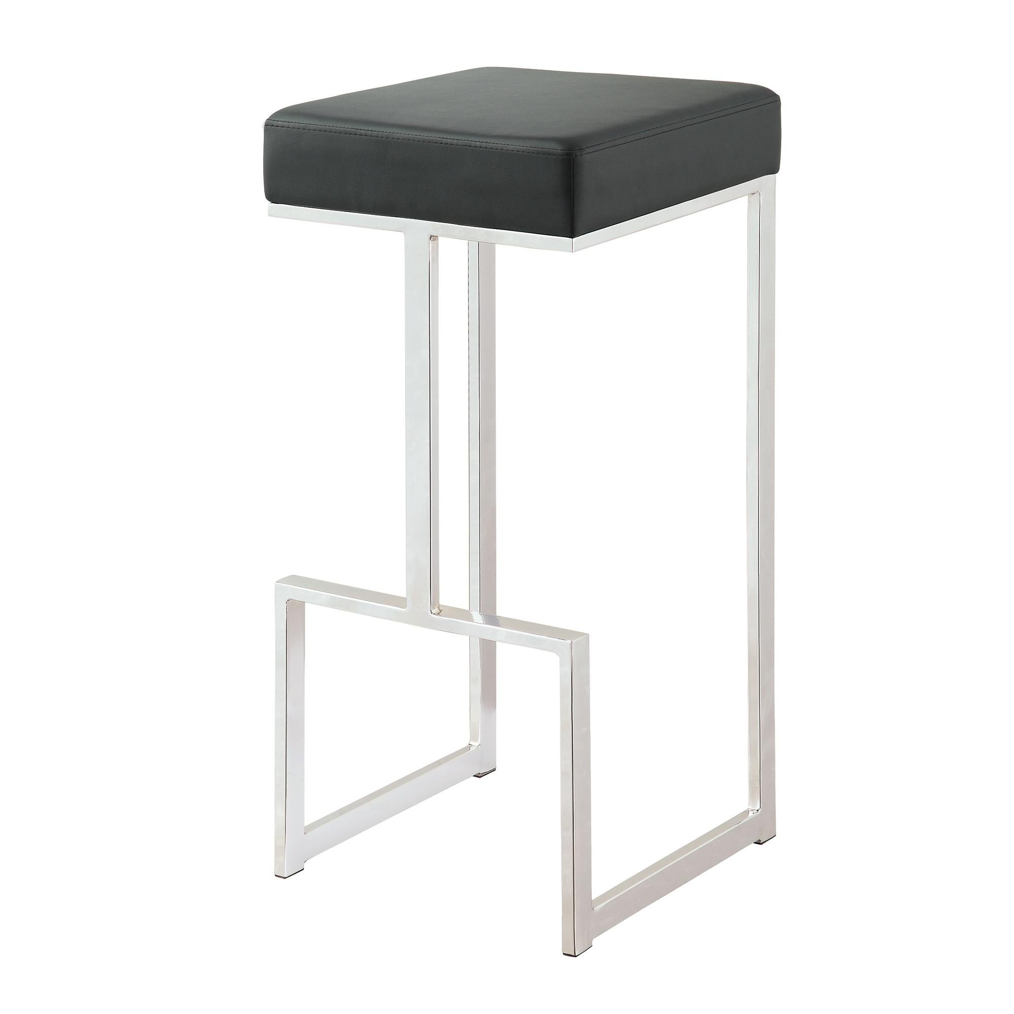 Coaster Furniture Gervase 105263 Square Bar Stool - Black and Chrome IMAGE 1